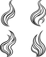 Refined Flowing Curve Line Art Collection vector
