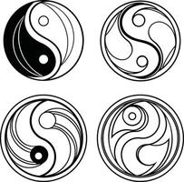 Elegant Flowing Curves Set of Line Art vector