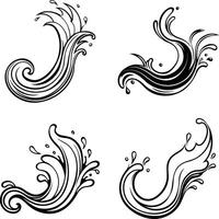 Collection of Smooth Flow Curve Line Art vector