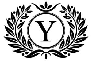 Ornate Initial Y Monogram Design vector