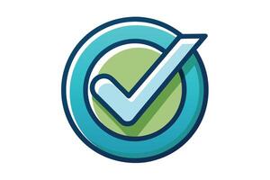 Modern graphic of a teal check mark icon. vector