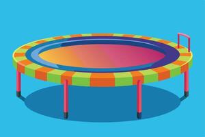 Colorful Jumping Trampoline for Fun and Play vector
