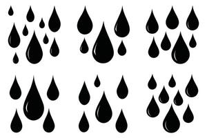 Simple Black Droplet Icons for Various Design Projects vector