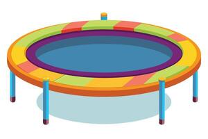 A colorful Jumping Trampoline for Fun and Play vector