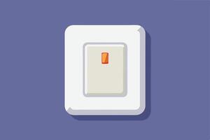 A white electrical switch with red indicator. vector