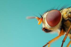 Close up of a fly with red eyes photo