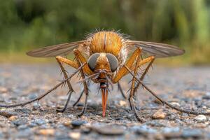 A fly with long legs and a big head photo