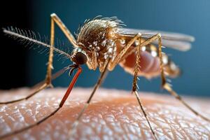 Mosquito bites human skin photo