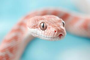 A close up of a snake's head and neck photo