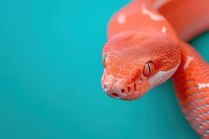 An orange snake with white spots on its body photo