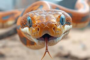 A snake with its mouth open photo
