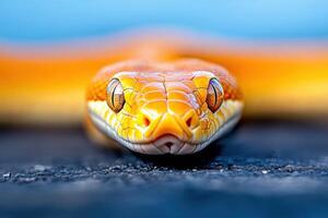 A close up of an orange snake photo