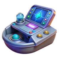 serene modern Spaceship console, holographic display, interactive buttons original png