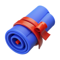 magnificent abstract Blueprints rolled up and tied with a red ribbon high quality png