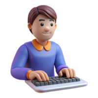 stunning abstract Writer, typing on a keyboard keyboard not visible , premium png