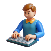 stunning classic Writer, typing on a keyboard keyboard not visible , 4K png