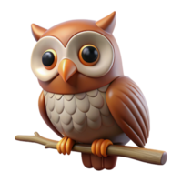 impressive abstract Wise owl perched on a branch branch not visible , premium png