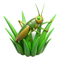 serene classic A grasshopper perched on a blade of grass grass removed in post genuine png