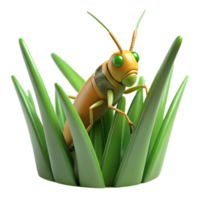 magnificent minimalist A grasshopper perched on a blade of grass grass removed in post high quality png
