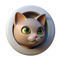 magnificent rustic A curious cat, peering through a hole hole cropped out high resolution png