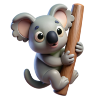 serene rustic A koala, clinging to a tree tree not visible professional png