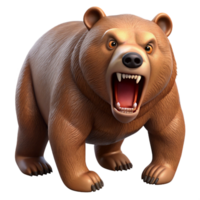 impressive standout A growling grizzly bear NO BACKGROUND with Transparent Background. png