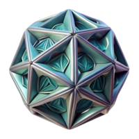se destacarem elegante uma flutuando, geométrico forma com intrincado fractal padrões. não fundo com transparente fundo. Alto qualidade png