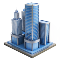 peaceful beautiful Modern skyscraper architectural model NO BACKGROUND with Transparent Background. top-tier png