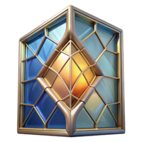 stunning avant-garde Stained glass window panel, abstract design, NO BACKGROUND with Transparent Background. authentic png