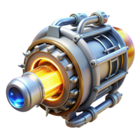 intense dramatic Spaceship engine with glowing plasma core and intricate details NO BACKGROUND with Transparent Background. flawless png