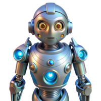 peaceful gorgeous Robot with intricate mechanical details and glowing accents NO BACKGROUND with Transparent Background. Just the robot itself, no specific part perfect clarity png