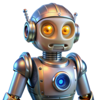 vibrant mid-century Robot with intricate mechanical details and glowing accents NO BACKGROUND with Transparent Background. Just the robot itself, no specific part high resolution png