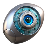 mesmerizing gothic Single metallic cyborg eye with complex circuitry NO BACKGROUND with Transparent Background. high resolution png