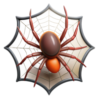 reflective beautiful Spider spinning a web just the spider NO BACKGROUND with Transparent Background. high resolution png