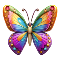memorable baroque Butterfly, colorful wings, intricate patterns NO BACKGROUND with Transparent Background. gallery standard png