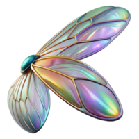 pristine dreamy art deco Alien insect wing with iridescent colors and delicate veins NO BACKGROUND with Transparent Background. top-tier png