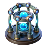 unparalleled modern Quantum teleportation device with glowing portals. NO BACKGROUND with Transparent Background. premium png