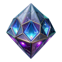 mesmerizing celebrated Alien crystal with glowing facets and intricate patterns NO BACKGROUND with Transparent Background. png