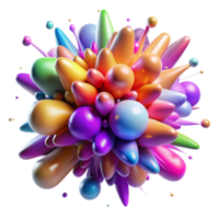 impressive bold vintage A dynamic, abstract explosion of colorful particles. NO BACKGROUND with Transparent Background. artisan png