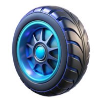 stunning memorable Futuristic vehicle tire with magnetic levitation technology. NO BACKGROUND with Transparent Background. png