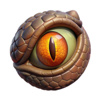 mesmerizing art deco A menacing dragon eye, reptilian slit pupil. NO BACKGROUND with Transparent Background. expertly shot png