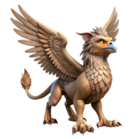 quintessential nordic A majestic griffin, wings spread, talons outstretched. NO BACKGROUND with Transparent Background. sharp png
