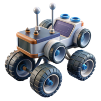vibrant nostalgic baroque Space exploration rover, six wheels, sensor array, NO BACKGROUND with museum quality png