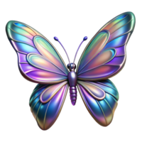 splendid surreal Single butterfly, iridescent wings, intricate patterns, NO BACKGROUND with Transparent Background. professional png