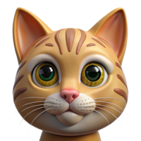 mesmerizing remarkable A close-up of a tabby cat's face NO BACKGROUND with Transparent Background. png