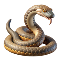 wonderful passionate art deco A slithering rattlesnake, NO BACKGROUND with Transparent Background. high quality png