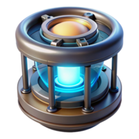 glorious impressionist Artificial gravity generator with glowing core NO BACKGROUND with Transparent Background. high resolution png