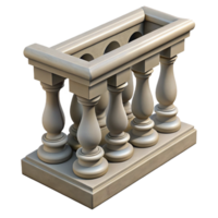 unparalleled bohemian Stone balustrade, carved details, NO BACKGROUND with Transparent Background. studio quality png