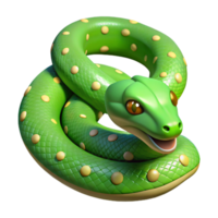 iconic coastal A slithering green tree python. NO BACKGROUND with Transparent Background. premium png