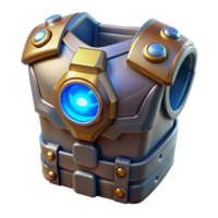 joyful elegant Robot chest plate with glowing power core NO BACKGROUND with Transparent Background. elite png